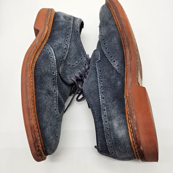 Cole Haan + Todd Snyder Men\'s Size 9.5 Blue Suede Wingtip Shoes Rounds Toe main image 6